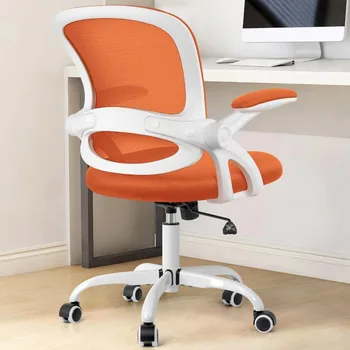 Офис стол с ергономичен работно стол, сетчатое компютърен стол с регулируема височина, удобно въртящо се работно стол на колела и откидывающимися подлакътници