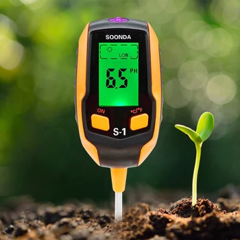 Индикатор киселина 4/5-В-1, Сонда От Алуминиева Сплав 20,5 см, Измерване на PH, Цифрово Измерване на Температура Растения за Градинарство, Земеделие и външни инсталации