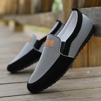 Нова мъжки ежедневни обувки 2023 г., парусиновая обувки с ниски берцем, нескользящая износостойкая вулканизированная обувки с мека подметка