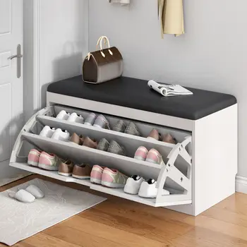 Подложка за въвеждане на шкафчета за обувки, лесен и модерен столче за съхранение, се използва за промяна на врати и стол