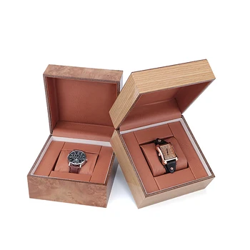 Модерна Луксозна дървена кутия за часовници с един слот, калъф за съхранение гривни за пътуване и бизнес, Витрина за продажба на дребно бижута