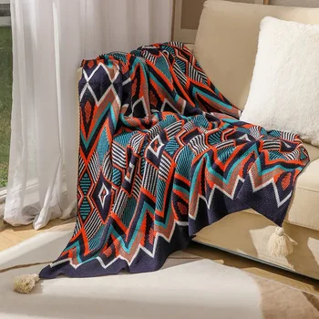 Геометрично клетчатое одеяло, етническа одеяла Aztec Baja, покривка за дивана, калъф за декор, стенен гоблен, мат Cobertor