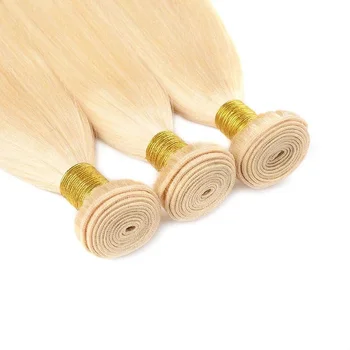 8-28 Цолови Снопчета коса прави косата Тъче снопове 613 Светли Бразилски коса Remy За изграждане на човешки косъм Снопове за удължаване на косата