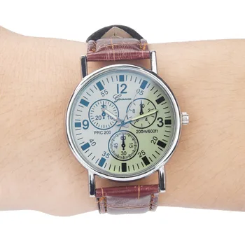 Безплатна доставка Ръчен часовник Reloj Hombre Blu Ray Glass Мъжки часовници с неутрален кварц, имитирующим ръчен часовник Relogio Masculino