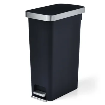 Кофа за боклук Better Homes & Gardens обем 10,5 литра, пластмасов панел на кухненско кофа за боклук, черен