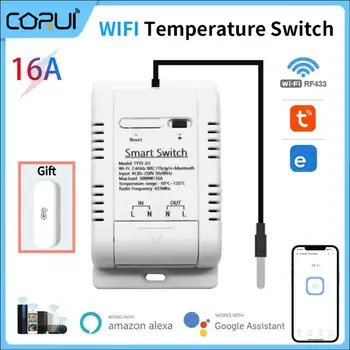 Умен температурен превключвател CORUI Sasha Ewelink WiFi 16A с контрол на консумацията на енергия RF433 Умен термостат Алекса Google Home