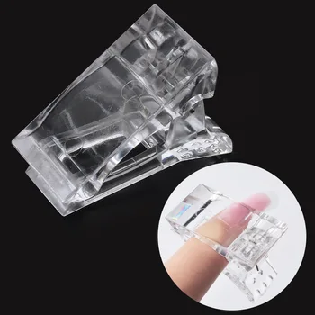 Прозрачни Скоби за дизайн на ноктите с Гел-лак Фиксирани Уши за изграждане на нокти Пластмасови Скоби Инструменти за маникюр Скоба за нокти