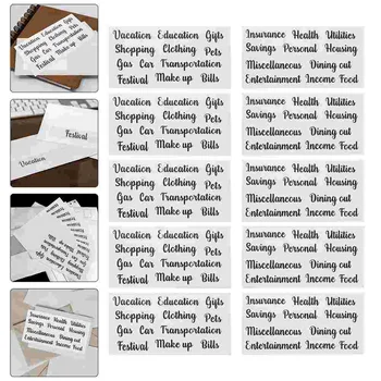 5 комплекта стикери за пликове с пари в брой за ежедневна употреба, многофункционални етикети за класифициране на бюджета на етикети