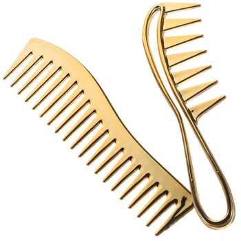 2 елемента билата с широки зъбци, расчесывающих коса, инструменти за прически за къдрава влажна коса