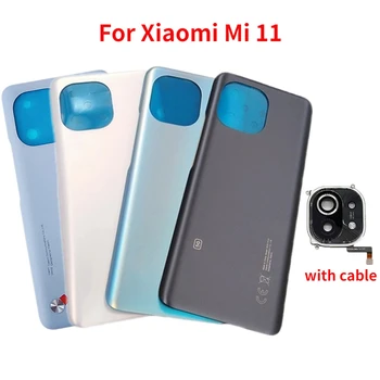 Оригинално Задно Стъкло За Xiaomi Mi 11, Капак на Отделението за батерията, Корпус Задната Врата, Резервни Части обектива на Камерата + Лепило