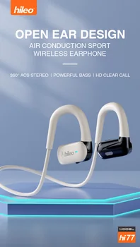 HI77 Bluetooth слушалки със защита от падане на врата, черно-бели, нови безжични открити спортни слушалки, без притурки, водоустойчив Bluetooth-слушалки
