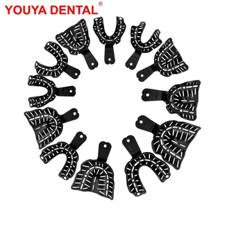 12 бр./кор. стоматологичен тава Пластмасови палети за най-хвърля на зъбите горещо формоване първоначалният модел на зъбната протеза титуляр за зъби за цял устата зъболекарски инструмент