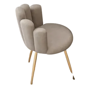 Офис стол за спални, Скандинавски стол с дървена възглавница, Тоалетка с огледало, Бяло Кадифе Кръгла мебели Sillas Para Sala De Estar за хол