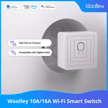 Интелигентен ключ Wi-Fi WOOLLEY 10A / 16A с двустранно управление, МИНИ-ключа САМ, график за синхронизация чрез приложение eWeLink Алекса Google Home