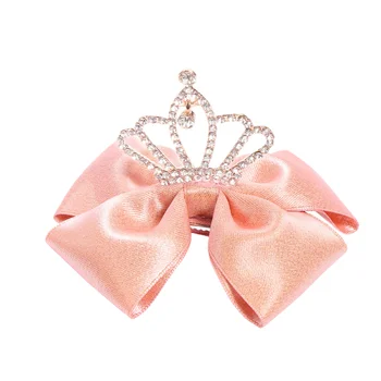 Обемна детска crown-шнола с бантиком, прическа с бантиком, прическа във формата на banta (розов)
