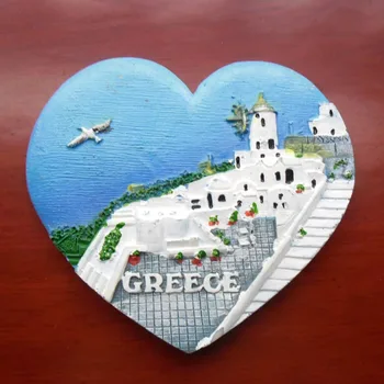 Гърция, Санторини, в памет на хладилника прикрепени туристически сувенири магнитни стикери