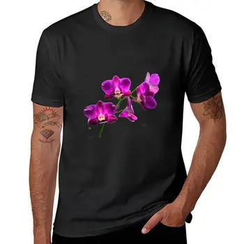 Нова лилава тениска с Phalaenopsis орхидеите (молец), тениска оверсайз, Естетична дрехи, мъжки обикновена тениска