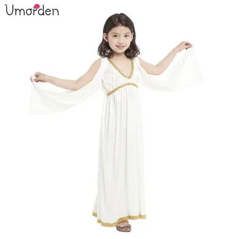 Детски Роман-гръцки костюм на богиня Атина за момичета, карнавал, парти за Хелоуин, фантазийное рокля за cosplay с V-образно деколте