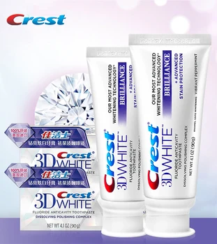 Оригиналната паста за зъби Crest 3D White Бляскава Бяла паста за зъби и Грижа за зъбите на Хигиена на устната кухина Паста за избелване на зъбите 90 г