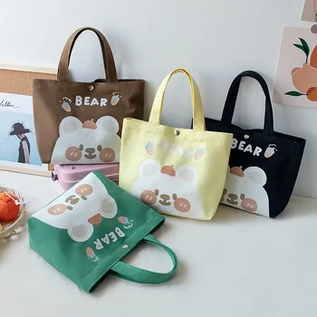 Нова холщовая чанта За момичета, Обяд-бокс, Удобна чанта, Работна чанта, Корейската версия, Малка Тъканно чанта Bolsa Termica Lonchera