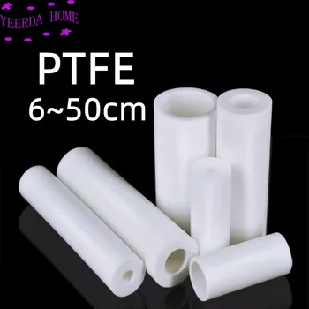 6 ~ 50 см Бял политетрафторэтиленовый куха пръчка, екологично чист, нетоксичен, направен със собствените си ръце от PTFE, ръкав от PTFE, прът от PTFE