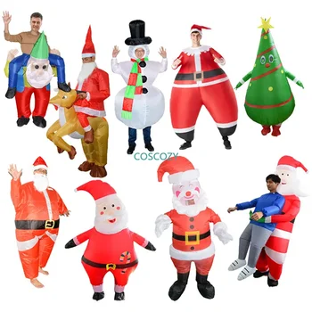 Надуваема облекло Коледа Хелоуин Надуваем Дядо Коледа, Снежен човек Елха Cosplay Костюм Карнавал на Коледно парти Фестивален Подпори