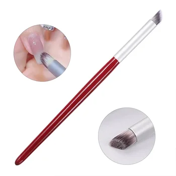 1 бр. Комплект четки за наклон на ноктите с червена дървена дръжка, Четка за рисуване на ноктите, UV-гел за дизайн, писалка за рисуване