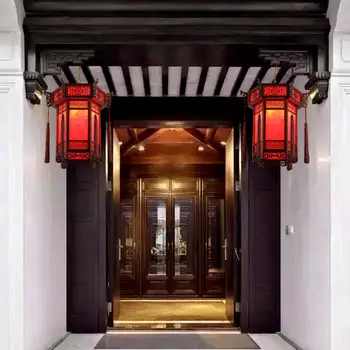 Полилей в китайски стил, антични лампи в коридора на храма, отделни помещения на ресторанта, от масивно дърво, лампи от овча кожа, Чи