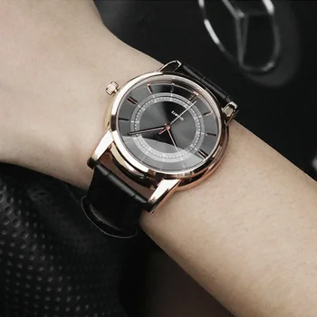 Мъжки часовник 2022, Луксозни кожени часовници с модерен дизайн, Цифрови кварцов мъжки часовник с темперамент, Подарък за бизнес ръчен часовник