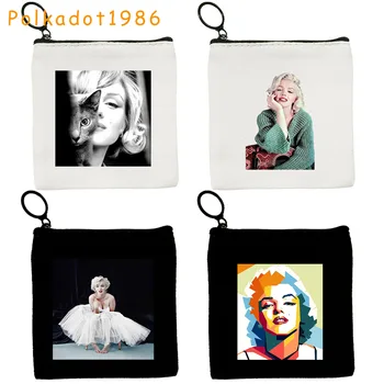 Сладък поп-Анди Уорхол, портрет на Мерилин Монро, Подаръци за феновете, чанти от акварельного платно, Чанта, калъф за ключове, малки чанти, в чантата си джоб, чанта