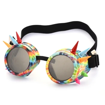 Пънк Цветни очила Очила с нитове Очила с шипове в стил Steampunk Очила за заваряване очила Очила за готическия Cosplay, Аксесоари за снимки