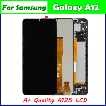 За Samsung Galaxy A12 LCD SM-A12F SM-A12F/DSN LCD дисплей С сензорен екран Дигитайзер В събирането на Замяна Samsung lcd A125