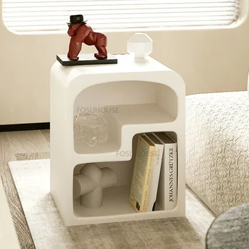 Малко нощно шкафче от скандинавски изкуствена табла, нощно шкафче за спалня, нощно шкафче в стил на творческа пещера, нощни шкафчета за престой в семейството