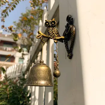Нов метален железен звън на камбаната на вятъра Ретро животно звънец Монтиране на украса Кон, Слон форма на Бухал