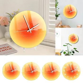 Цифров датчик за температура за печене Стенни часовници Orange Gradient Sunset с двойно предназначение, креативна преносима покер Gradient с подсветка