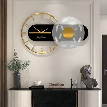 2022 Reloj de pared de Metal para decoraciÃ3n del hogar, cronÃ3grafo moderno y minimalista, против personalidad, de lujo, nuevo