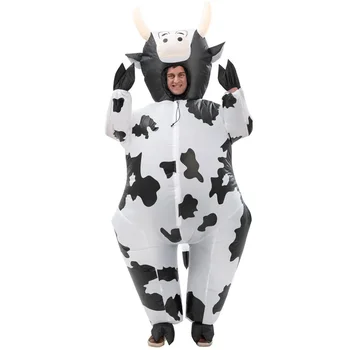 Сладък надуваем костюм на крава, надуваем костюм, реквизит за изпълнения, костюми за купоните на ферма за Великден темата