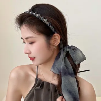 Жена панделка за коса с Кольтовой лента, здрава прическа в Китайски стил, Копринен шал, украса на главата, Корейски превръзка на главата