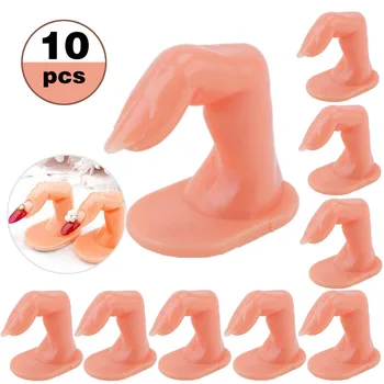 Пластмасов Модел За Практикуване на Дизайн на ноктите на Пръстите на краката - 1/5/10 бр. Комплект, Регулируеми, Инструменти за Маникюр с Акрилни UV-гел 