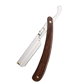 Мъжка самобръсначка със сменен нож в стар стил, ръчно изработени в фризьорски салон, сгъване с прав ръб razo