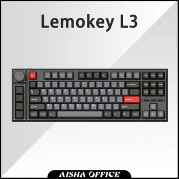 Lemokey L3 Wireless Mechanical Уплътнение на клавиатурата 91 Клавиш Многофункционална дръжка за гореща замяна Трехрежимной геймърска клавиатура RGB Pc Gamer r