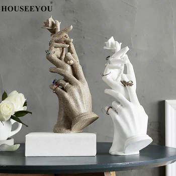 Скулптура ръчно изработени от скандинавски смола, статуи от пясъчник, Статуетки, Художествена изложба на бижута, Декорация на сватбени подаръци, Естетически занаят