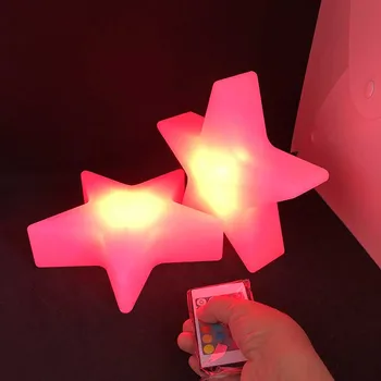 Детска нощна светлина във формата на звезда с дистанционно управление, която се презарежда чрез USB, декоративен RGBW, 4 режима на промяна на цвета, нощна лампа за детска стая