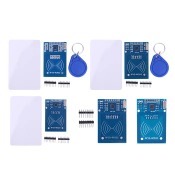 Комплект RFID RC522, модул сензор за IC карти 13,56 Mhz, халка за ключодържател, RF-модул, четец за карти, модул за четене на RFID картите, за Arduino Raspberry Pi