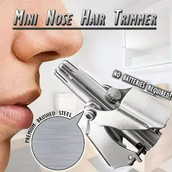 Мъжки машина за подстригване на нос, тример за уши, ръчно пране, преносимо средство за обезкосмяване, чист тример за подстригване на косми в носа Q6A8
