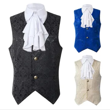 Жилетка за костюма, Mne в стил steampunk, готически Викториански жилетка от брокат с едната гърда, средновековен жилетка за cosplay на Хелоуин с равен брой гласове-яка