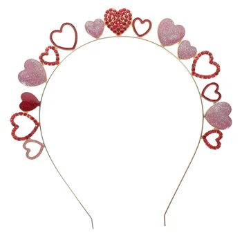 Превръзка на главата във формата на сърце за Свети Валентин, дамски аксесоари за коса, Кристали и Празнични ленти