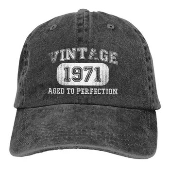 Чист цвят шапки татко женска бяла шапка козирка Бейзболни шапки Vintage култура 1971 черен