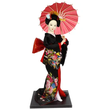 Японската кукла Гейша Креативна кукла Гейша Фигурка на Гейша в японски стил Настолно украшение Кукла Гейша Декор на домашен офис