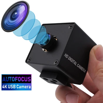 USB-камера с автофокус ELP 4K 30 кадъра в секунда IMX415 широка, с обектив без изкривяване на 100 градуса мини-UVC USB2.0 уеб камера за машинно зрение